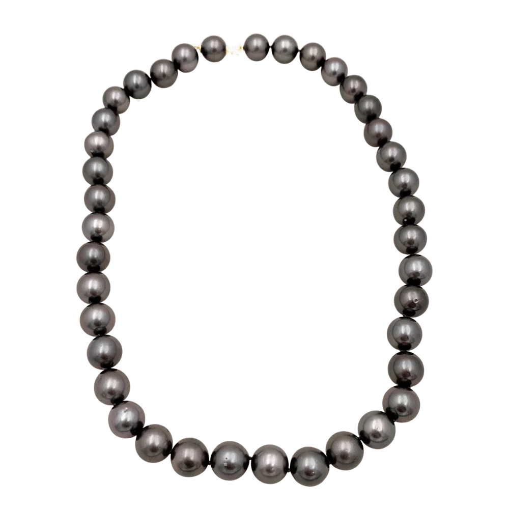 Collier perles de Tahiti, or jaune. - Image 3