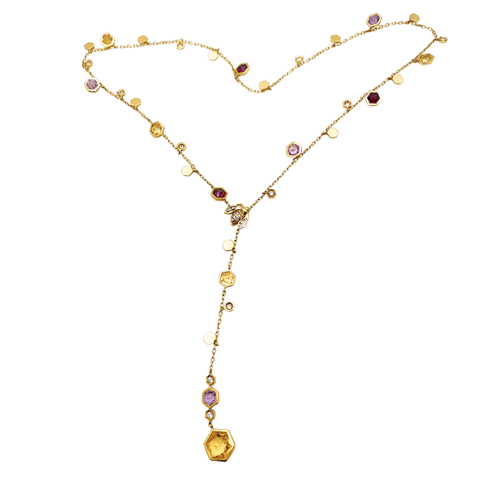 Collier Piaget, "Magic Garden Limelight", or jaune, diamants, pierres de couleur. - Image 5