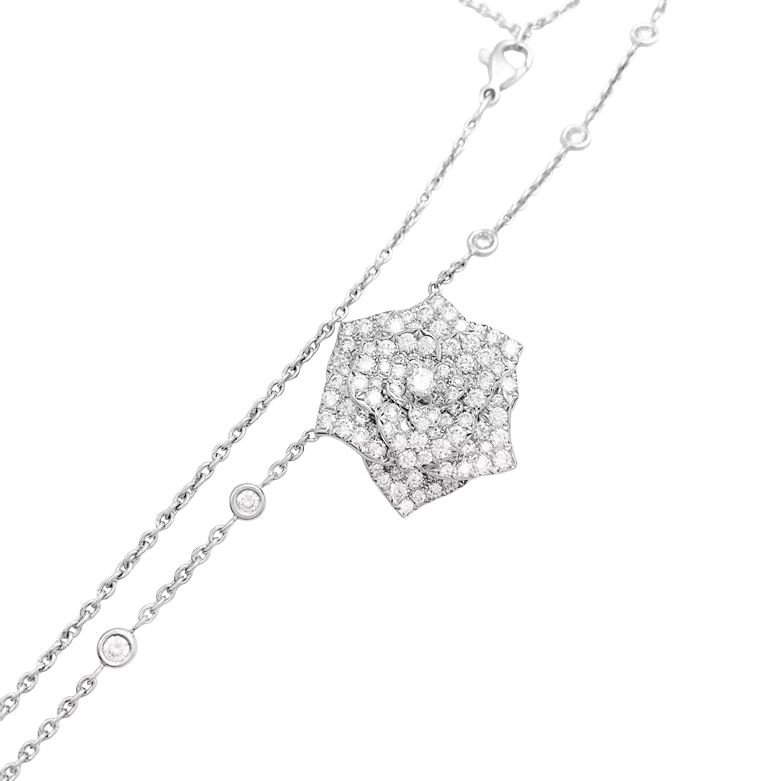 Collier Piaget "Rose" or blanc, diamants. - Image 2