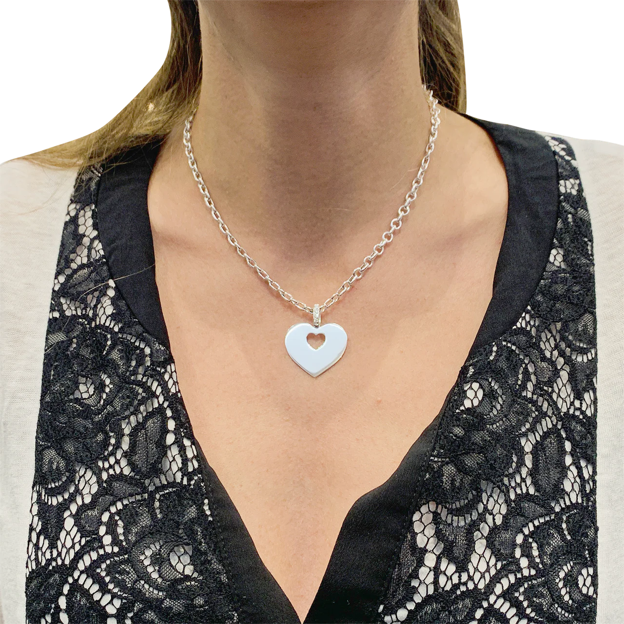 Collier Poiray "Coeur Secret" or blanc, diamants. - Image 5