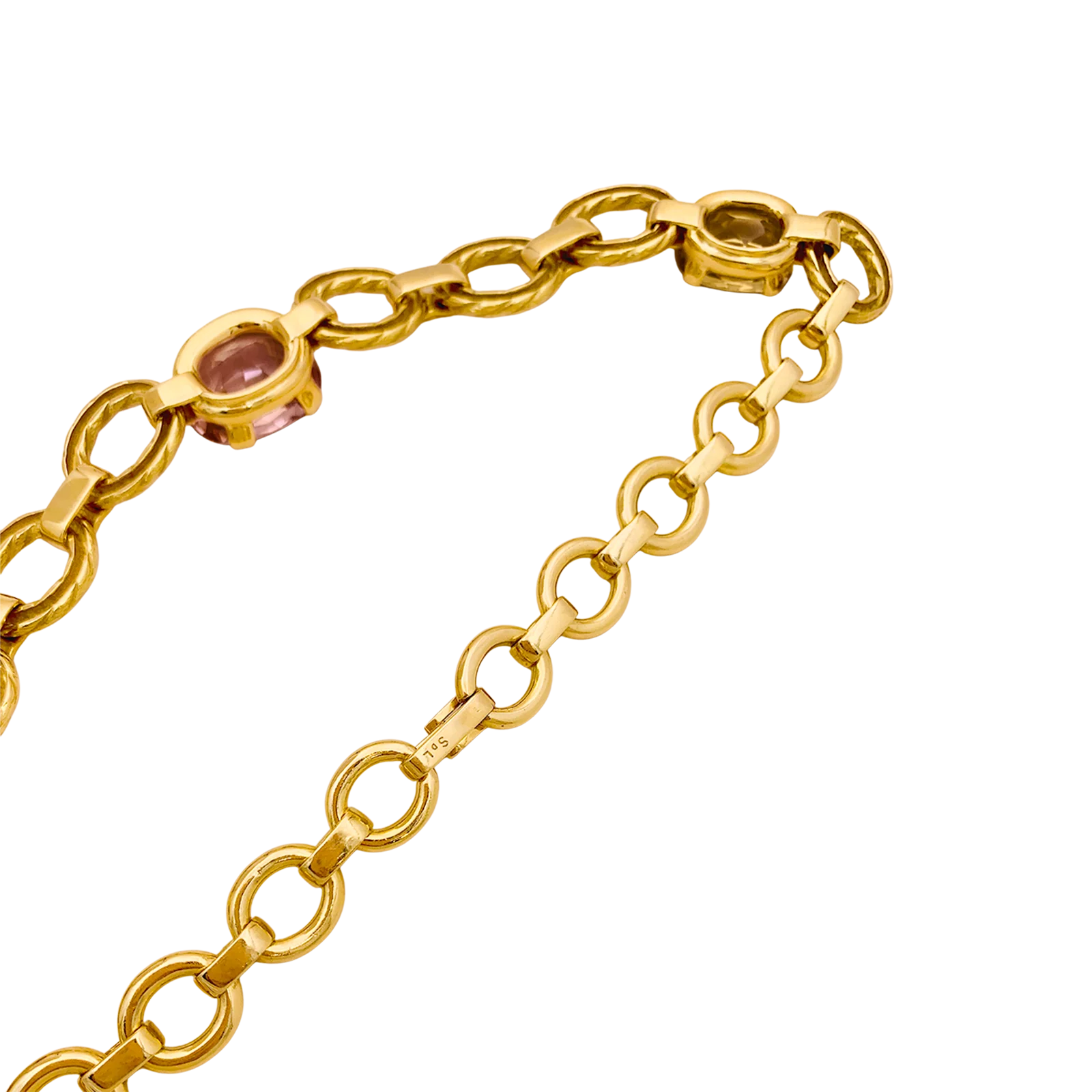 Collier ras de cou, or jaune et béryls. - Image 3