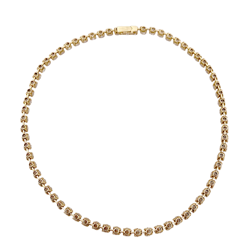 Collier rivière Cartier, or jaune et diamants. - Image 2