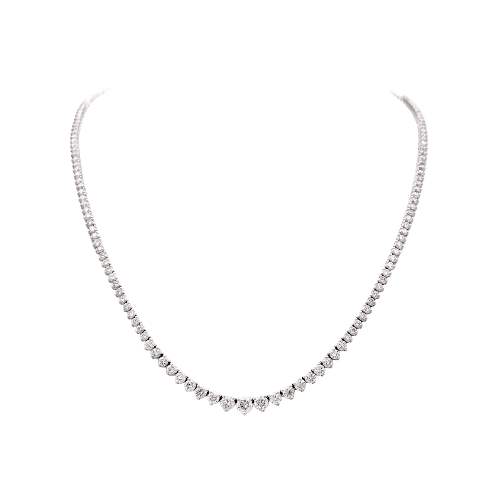 Collier rivière en or blanc et diamants.