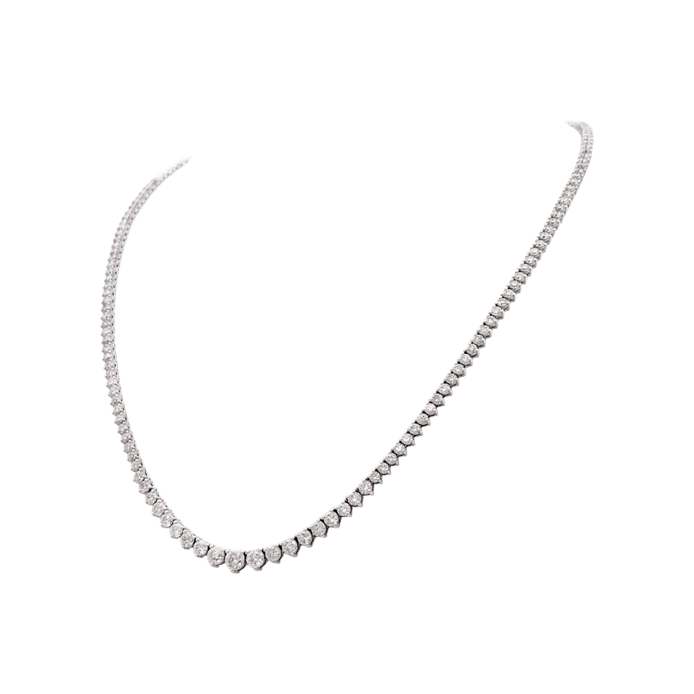 Collier rivière en or blanc et diamants. - Image 6
