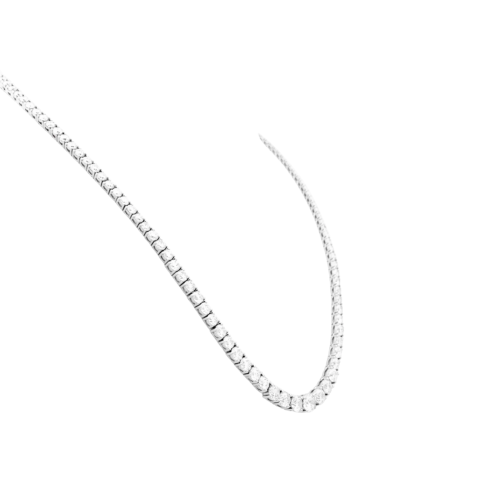 Collier rivière or blanc et diamants. - Image 2