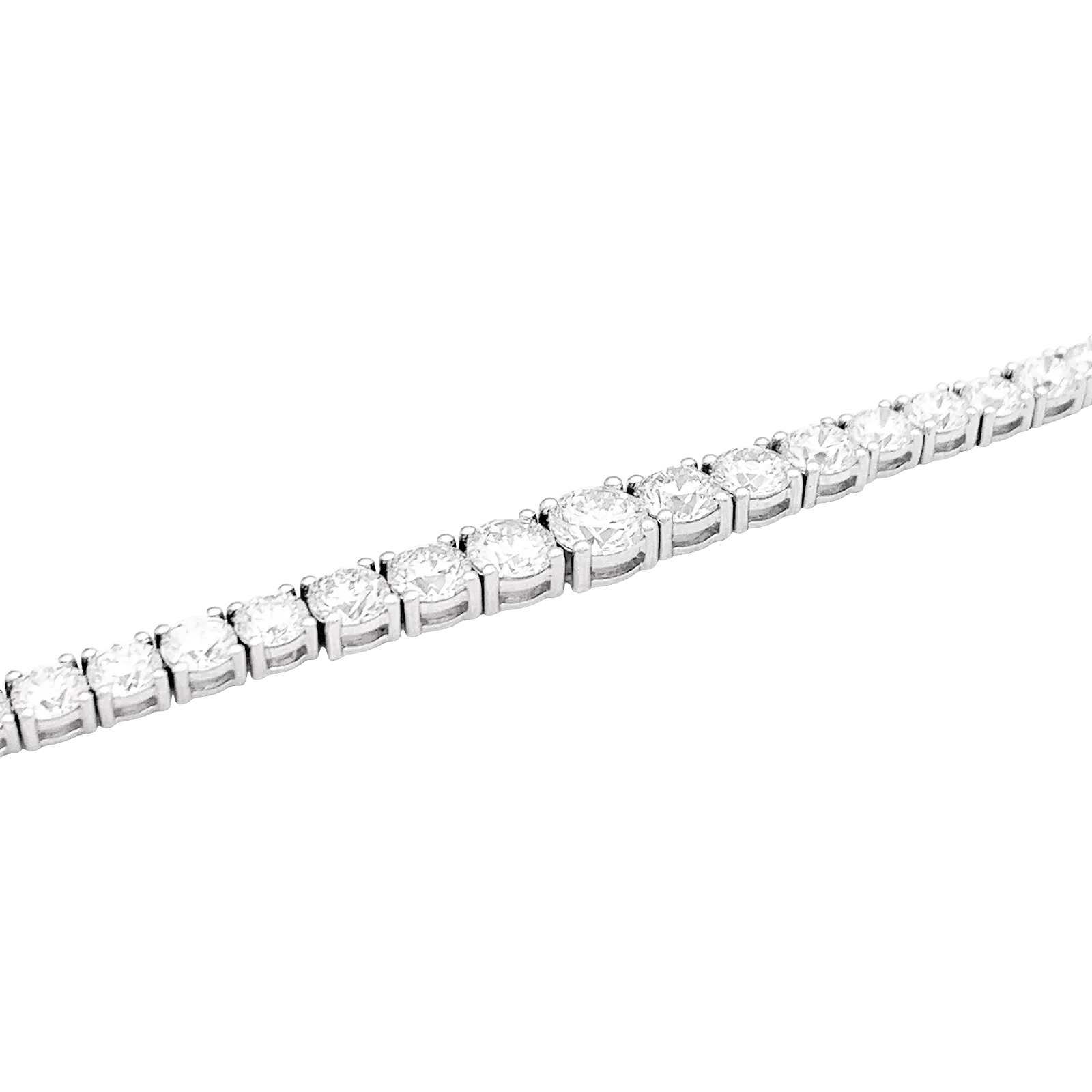 Collier rivière or blanc et diamants. - Image 3