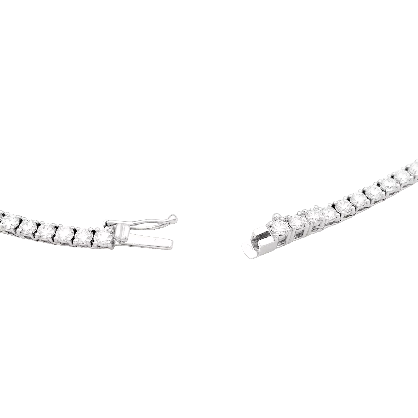 Collier rivière or blanc et diamants. - Image 4