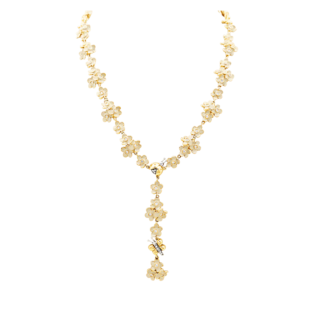 Collier Roberto Coin, émail, diamants.