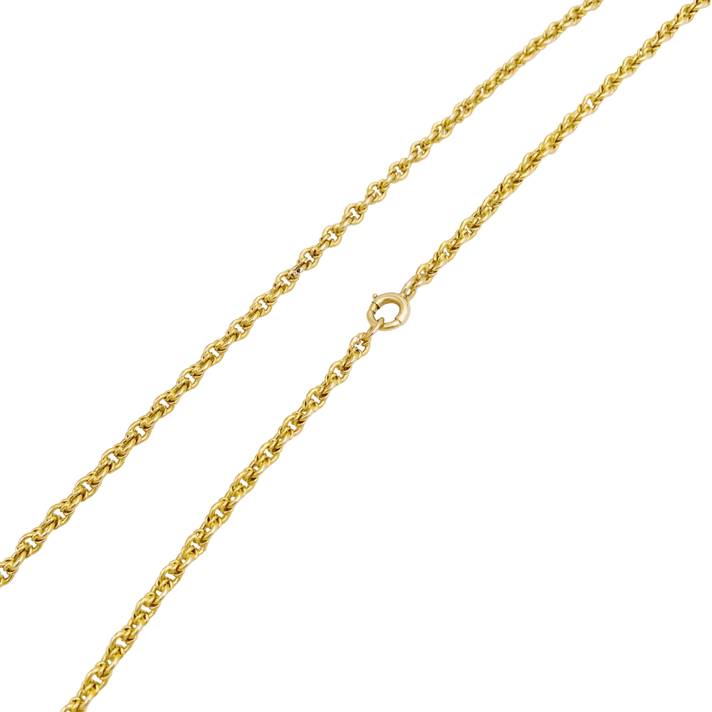 Collier-Sautoir vintage, or jaune 750/000, maille fantaisie. - Image 4