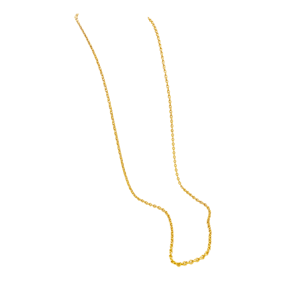 Collier-Sautoir vintage, or jaune 750/000, maille fantaisie. - Image 5