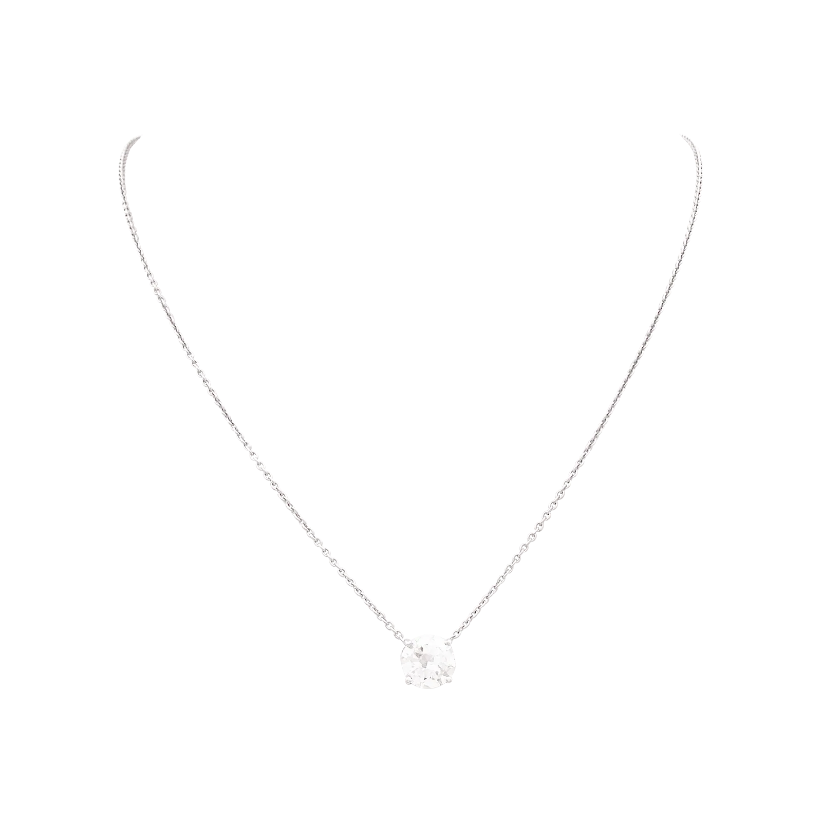 Collier solitaire diamant.