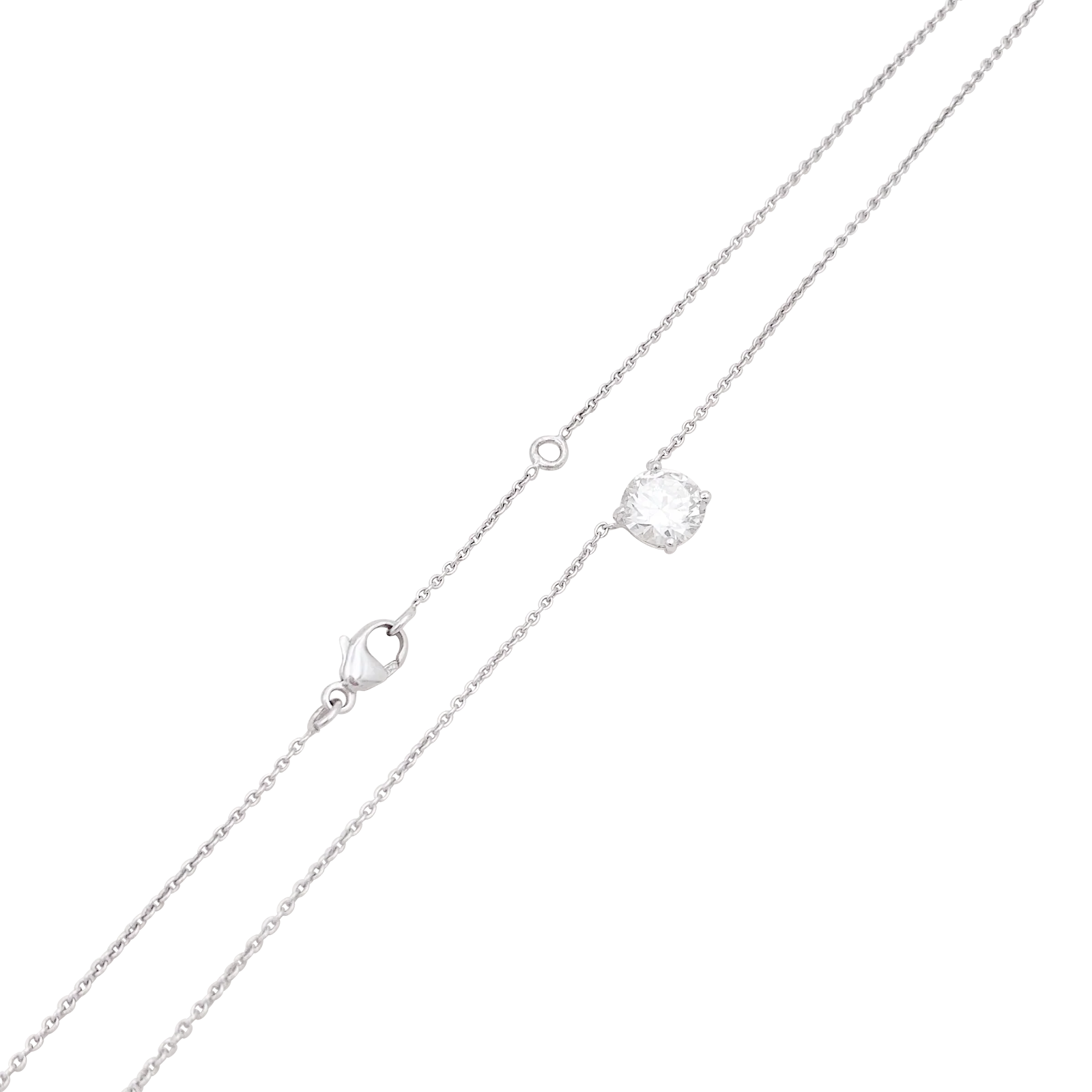 Collier solitaire diamant. - Image 3