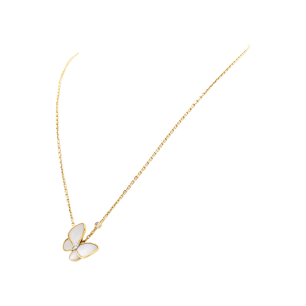 Collier Van Cleef & Arpels, "Deux Papillons", or rose, nacre, diamants. - Image 2