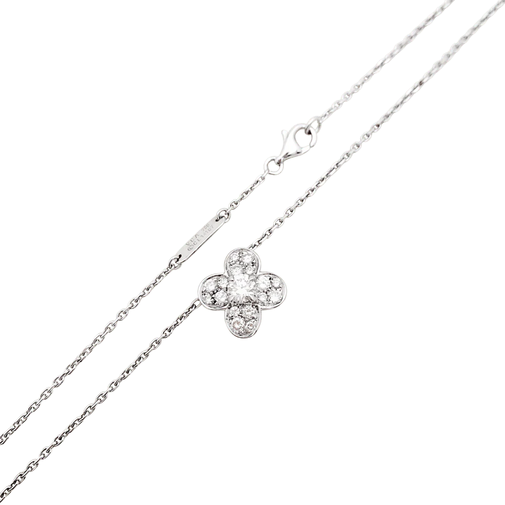 Collier Van Cleef & Arpels, "Trefle", or blanc et diamants. - Image 5