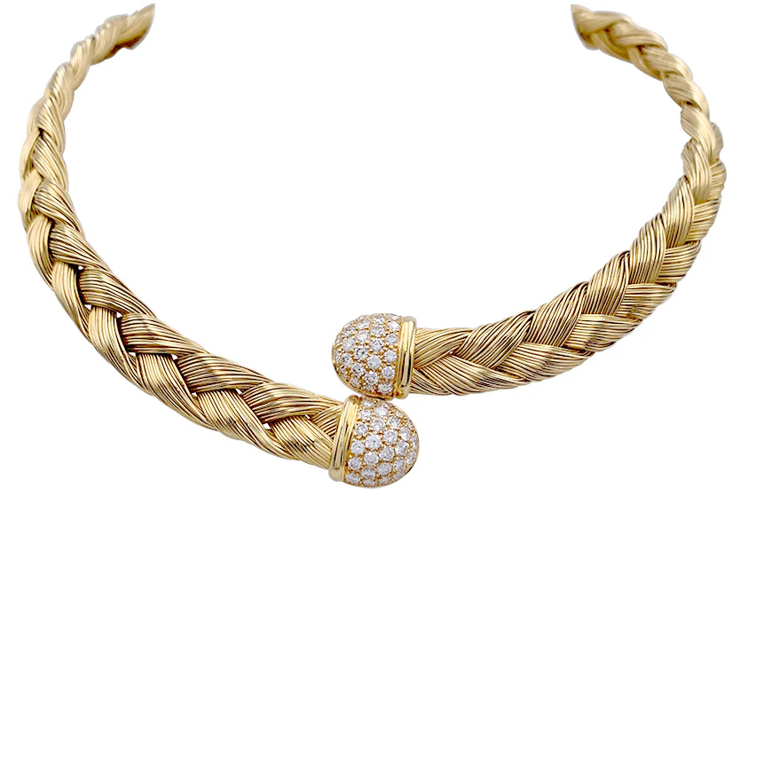 Collier vintage or jaune et diamants. - Image 2