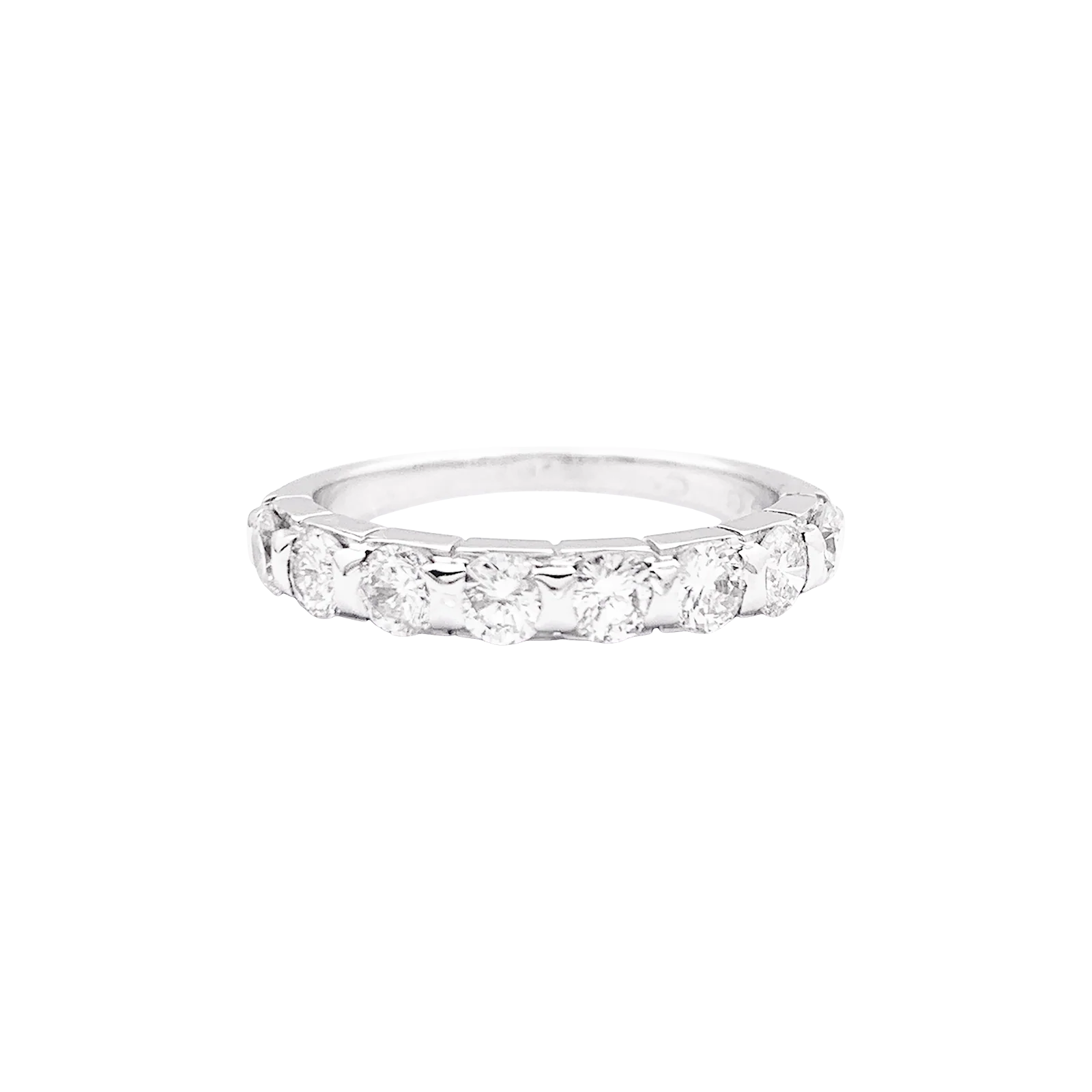 Demi-alliance or blanc et diamants.