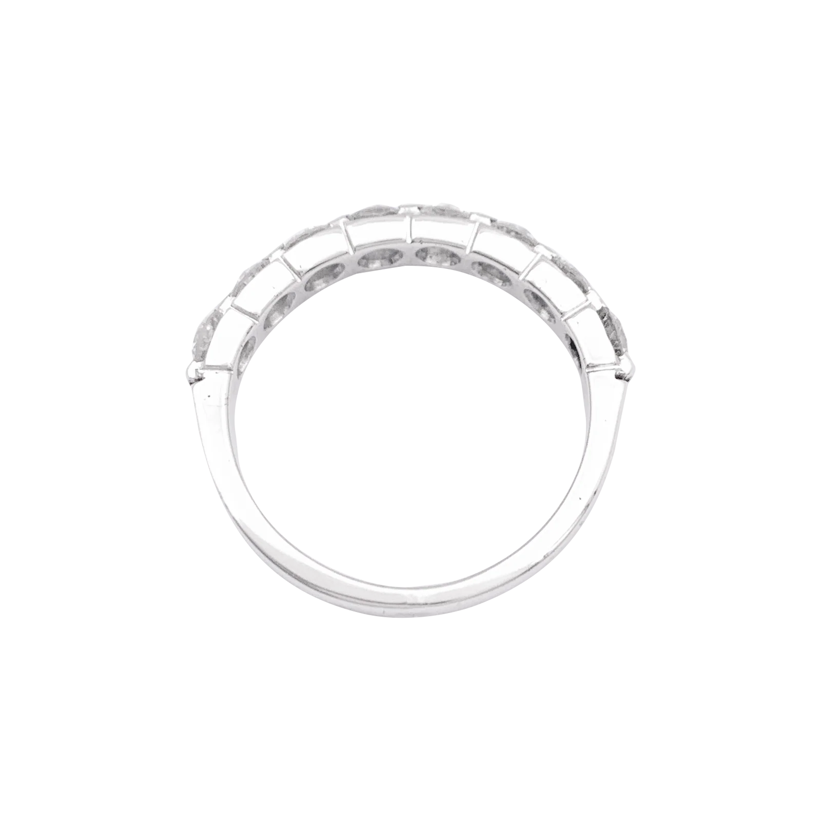 Demi-alliance or blanc et diamants. - Image 4