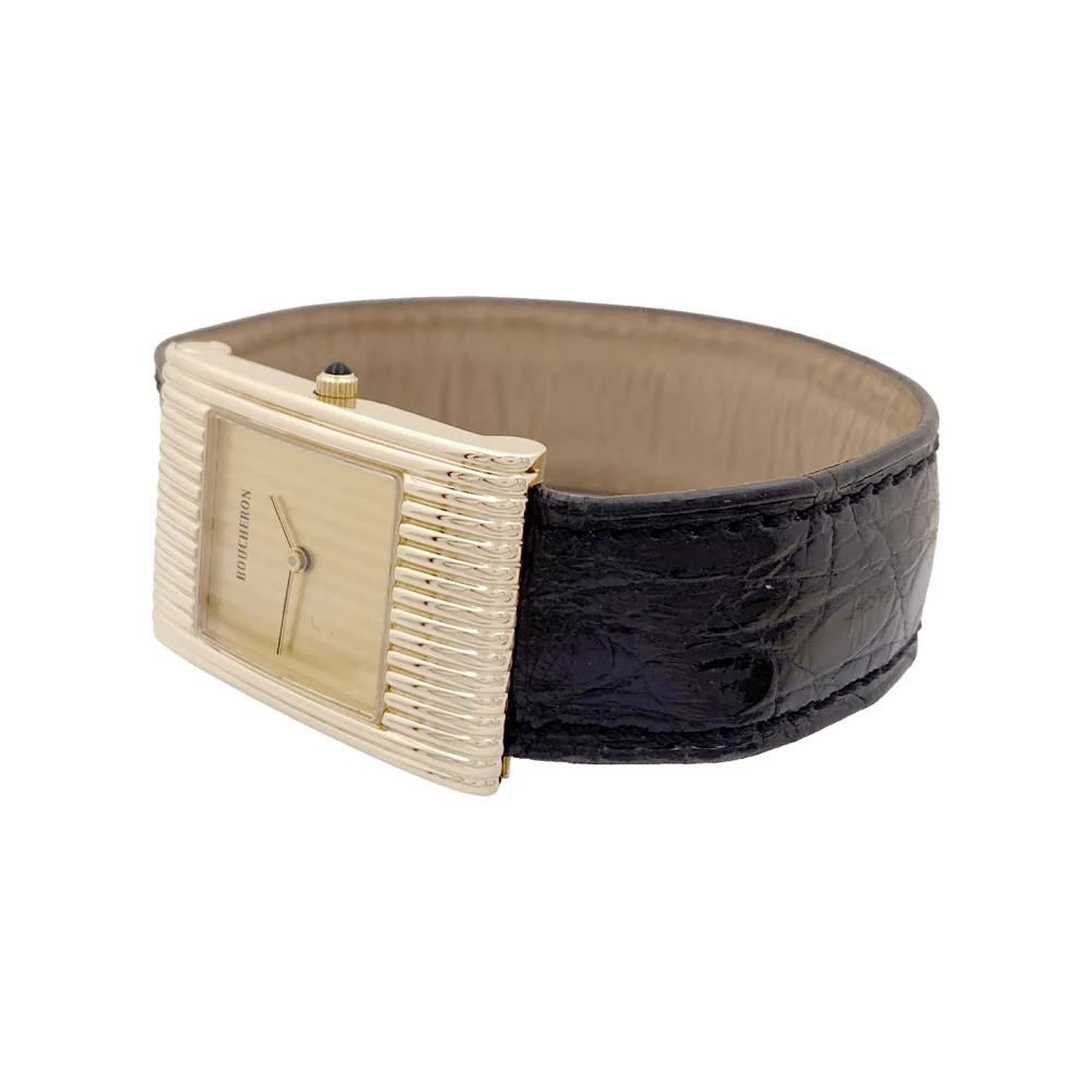 Montre Boucheron, "Reflet", or jaune, cuir. - Image 5
