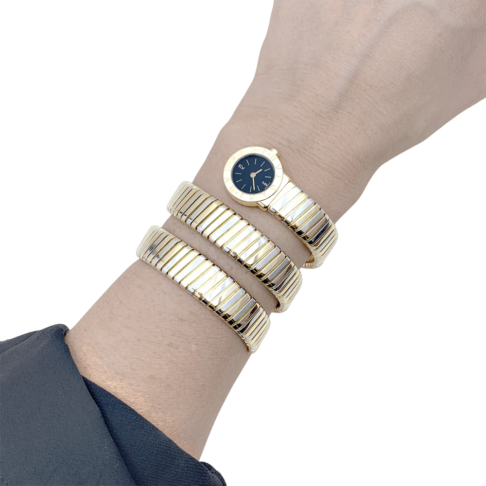 Montre Bulgari, "Tubogas BB 19", deux ors. - Image 6