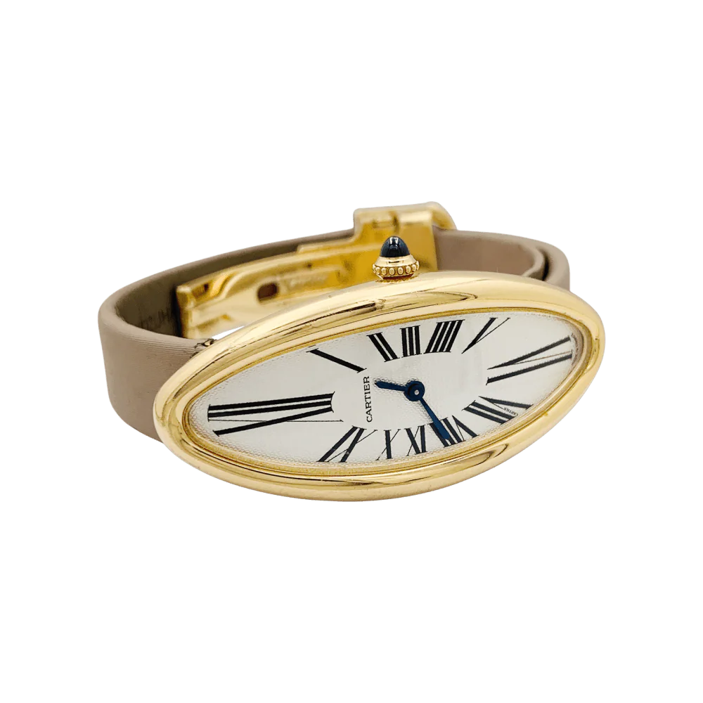 Montre Cartier, "Baignoire Allongée", or rose, cuir. - Image 2