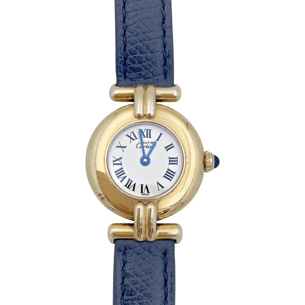 Montre Cartier, "Colisée Must", argent plaqué or, cuir. - Image 2