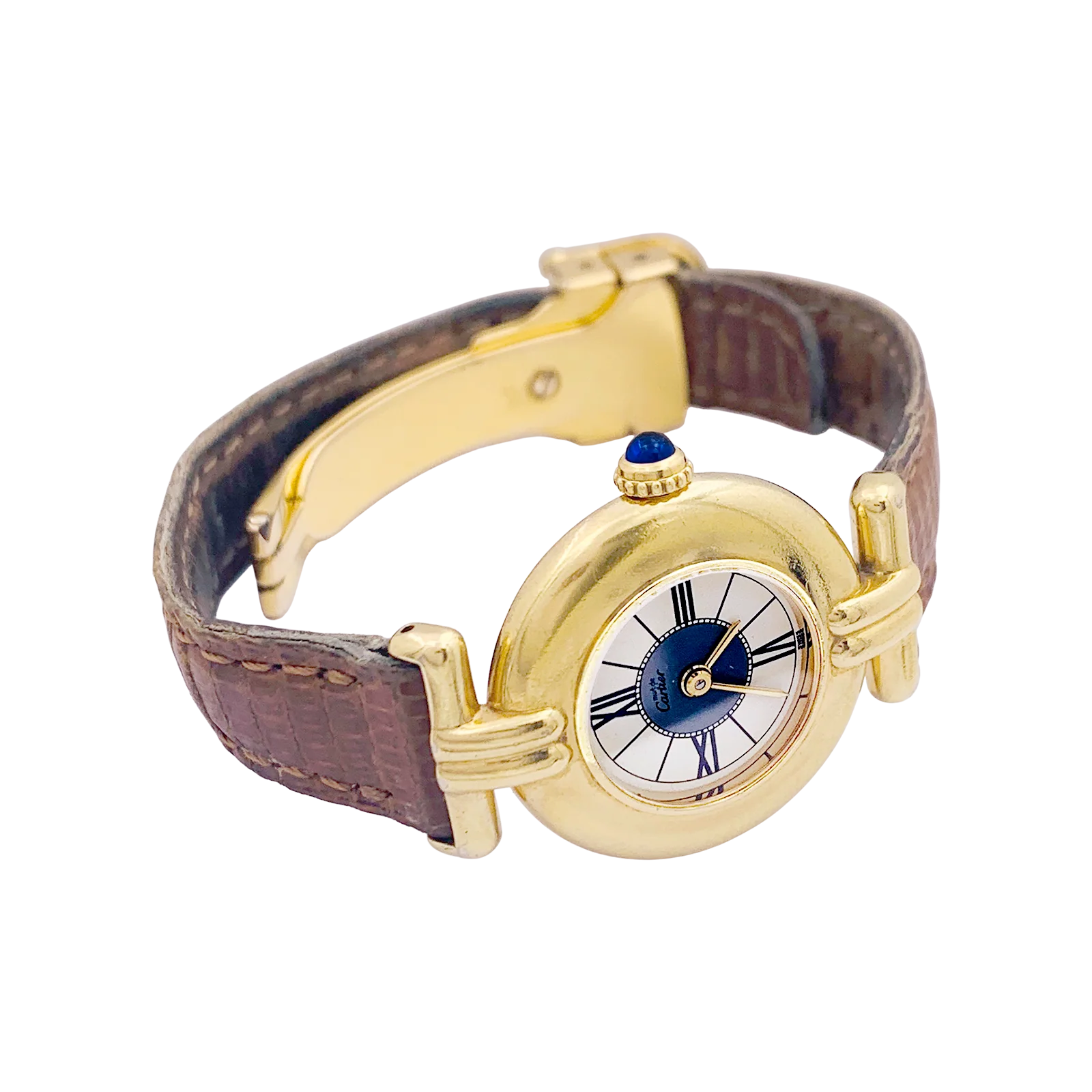 Montre Cartier "Colisée Must" vermeil, cuir. - Image 4