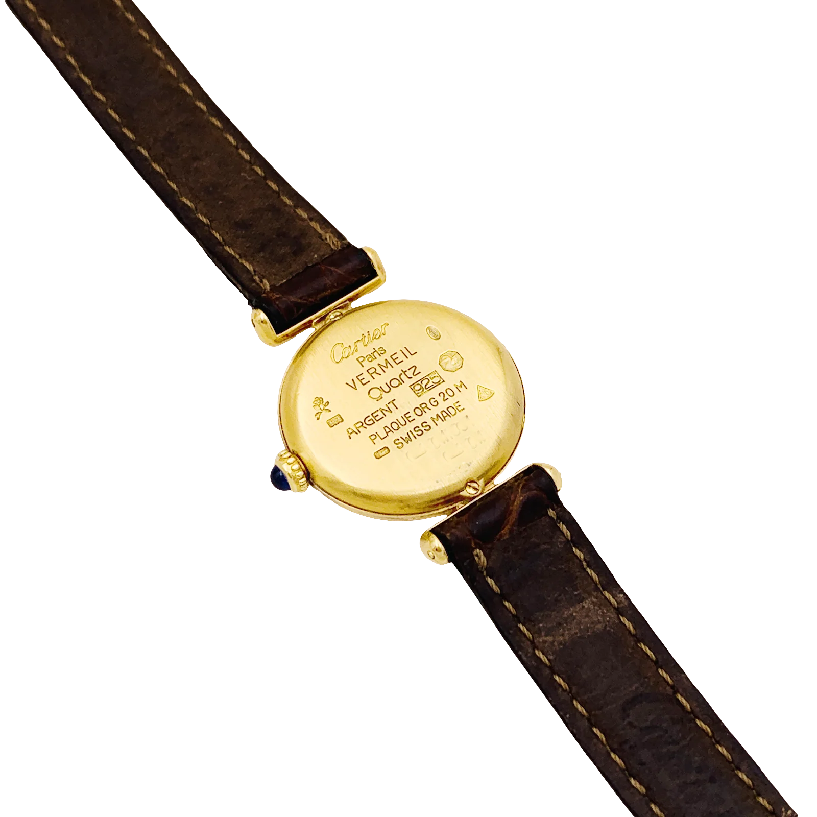Montre Cartier, "Colisée Must", vermeil, cuir. - Image 3