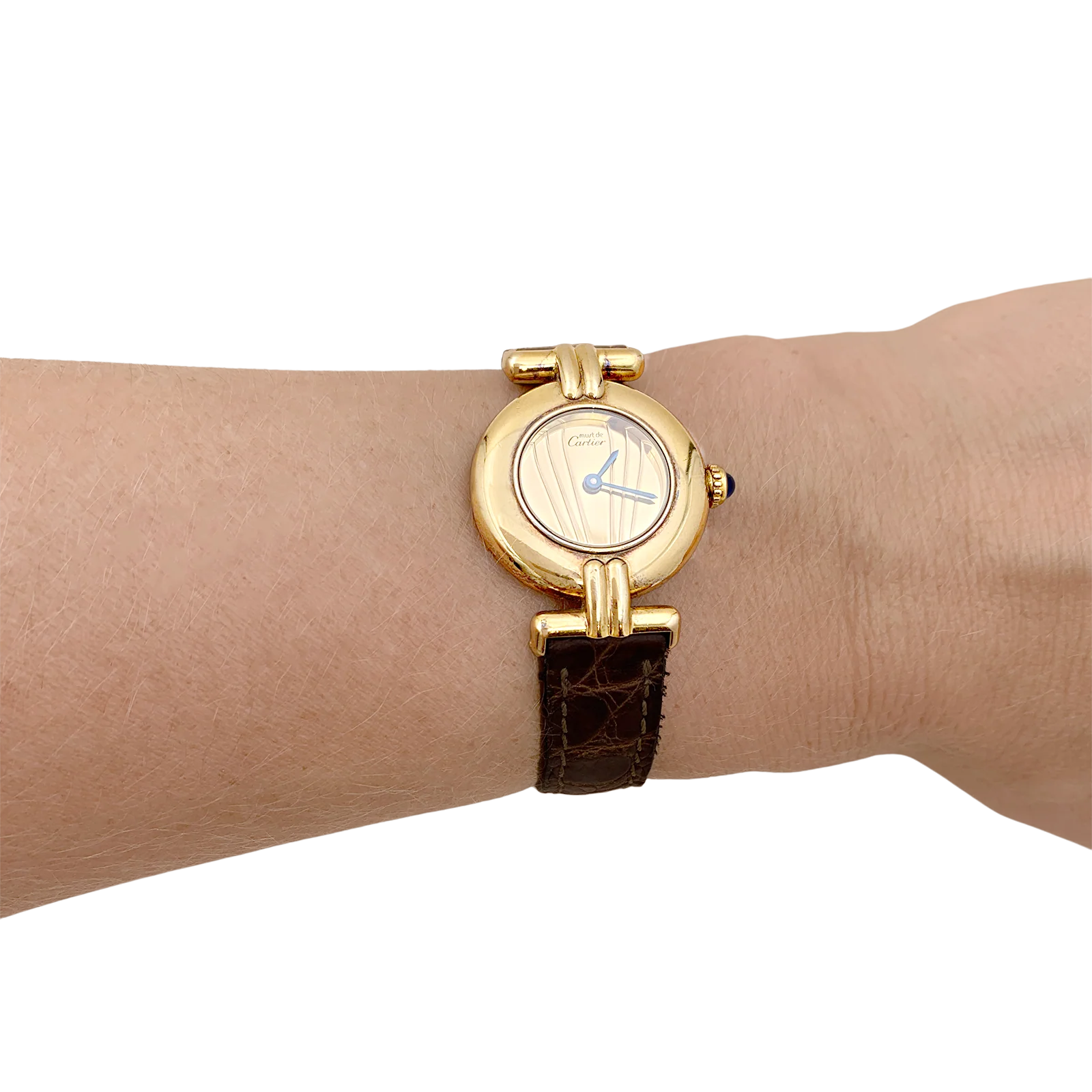 Montre Cartier, "Colisée Must", vermeil, cuir. - Image 5