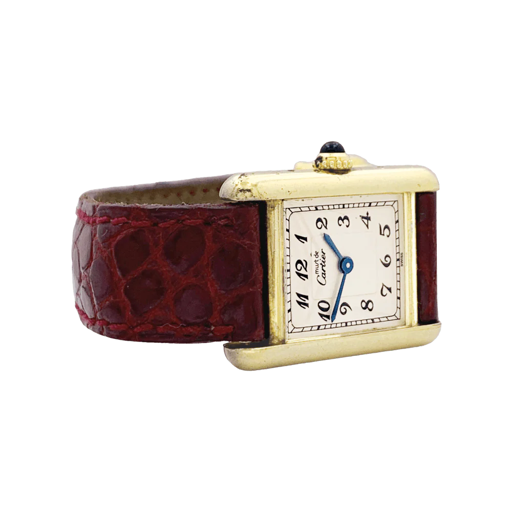 Montre Cartier,"Must de Cartier", vermeil, cuir. - Image 3
