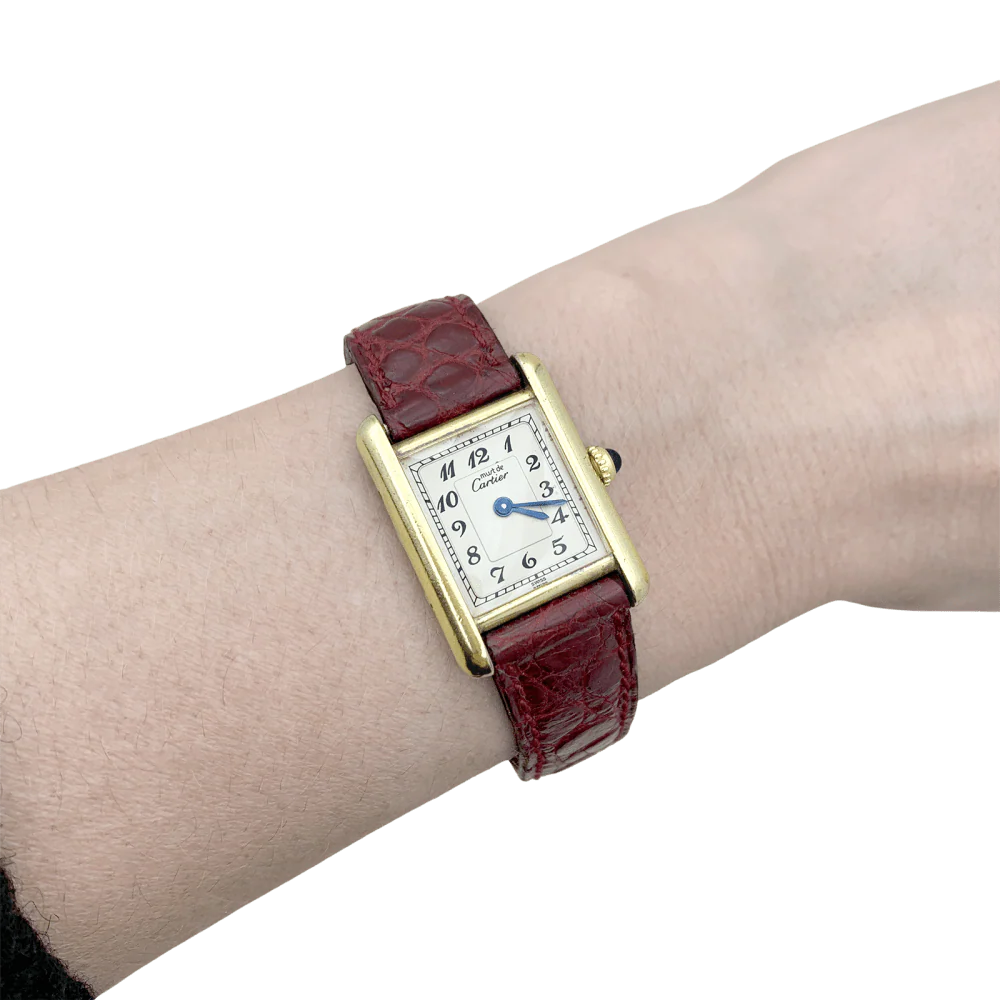 Montre Cartier,"Must de Cartier", vermeil, cuir. - Image 8
