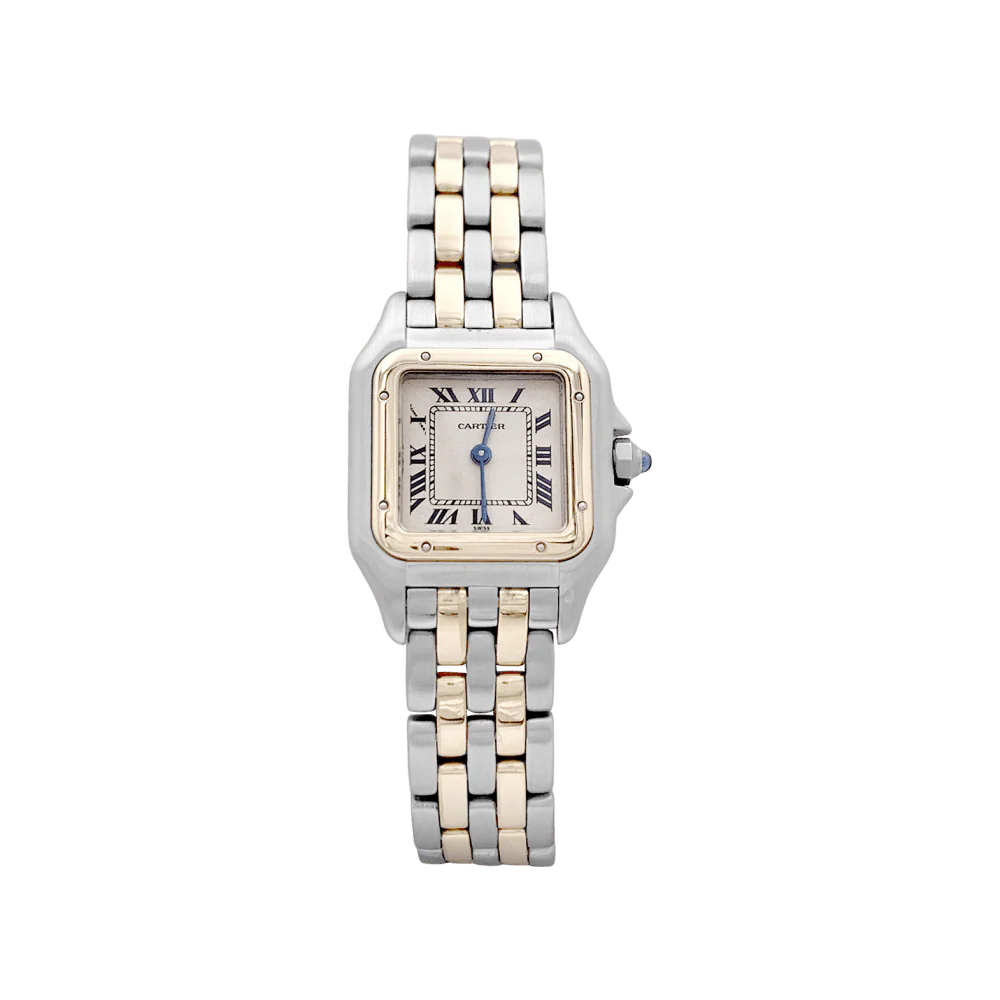 Montre Cartier, "Panthère", acier et or jaune.