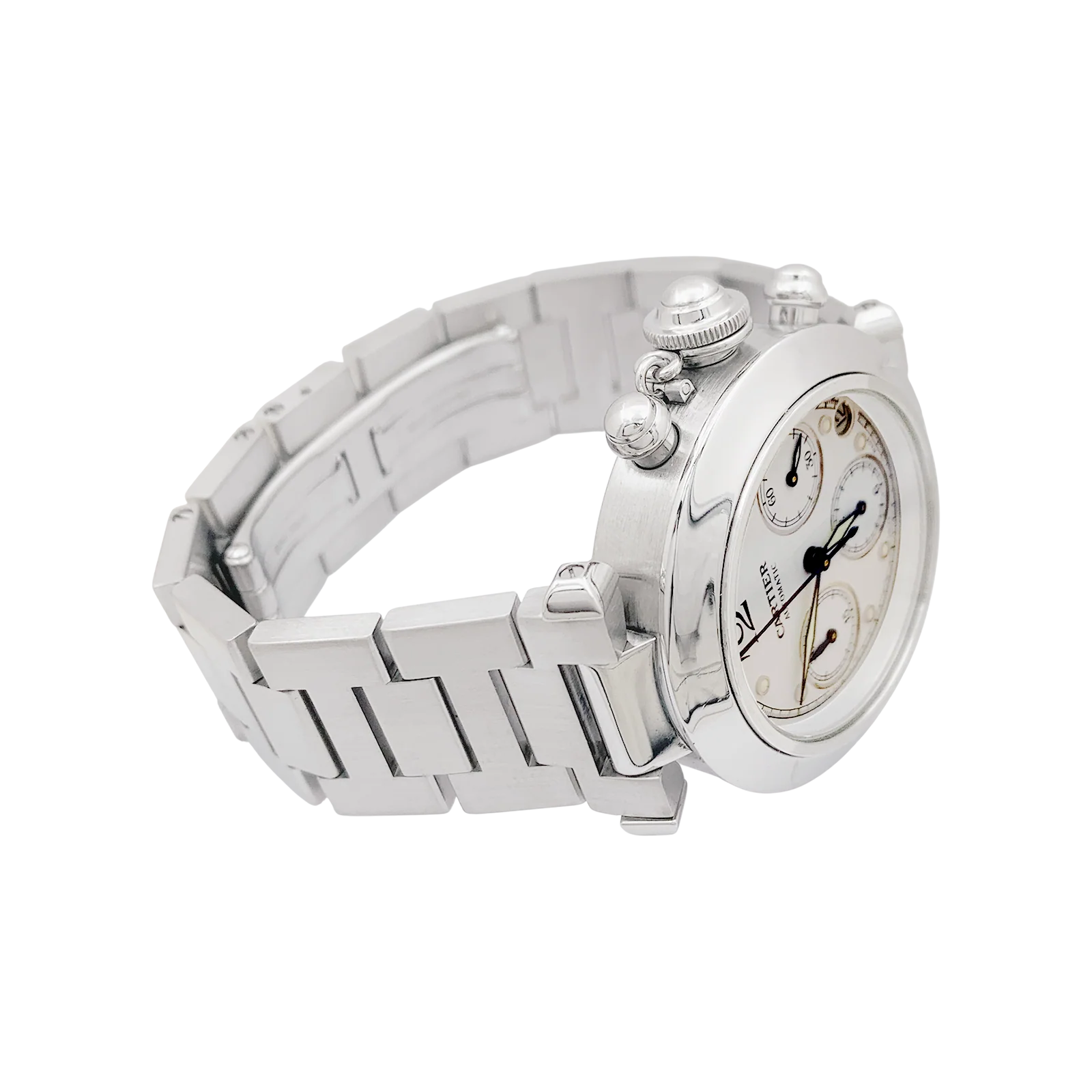 Montre Cartier "Pasha" acier. - Image 5