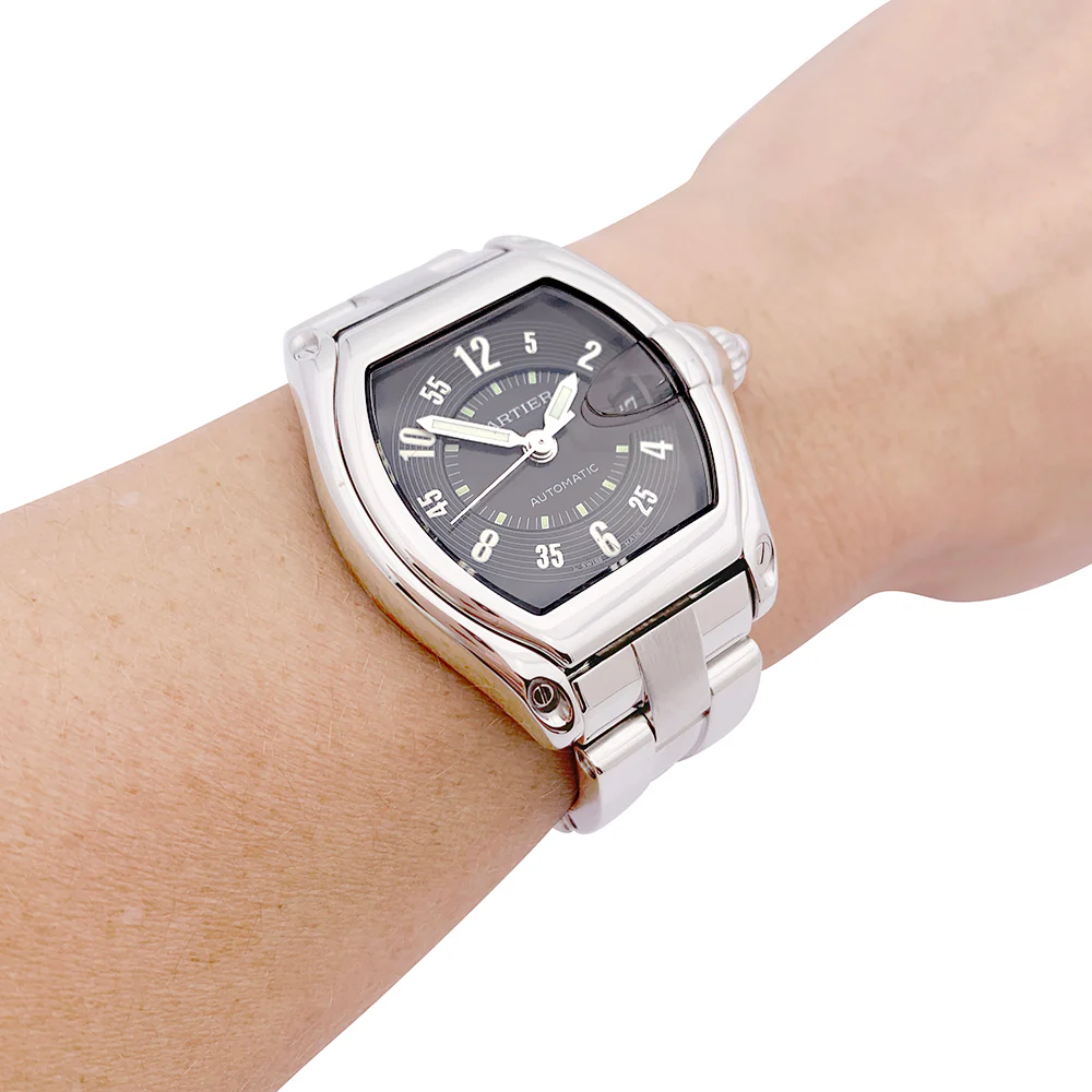 Montre Cartier Roadster en acier. bracelet cuir - Image 6