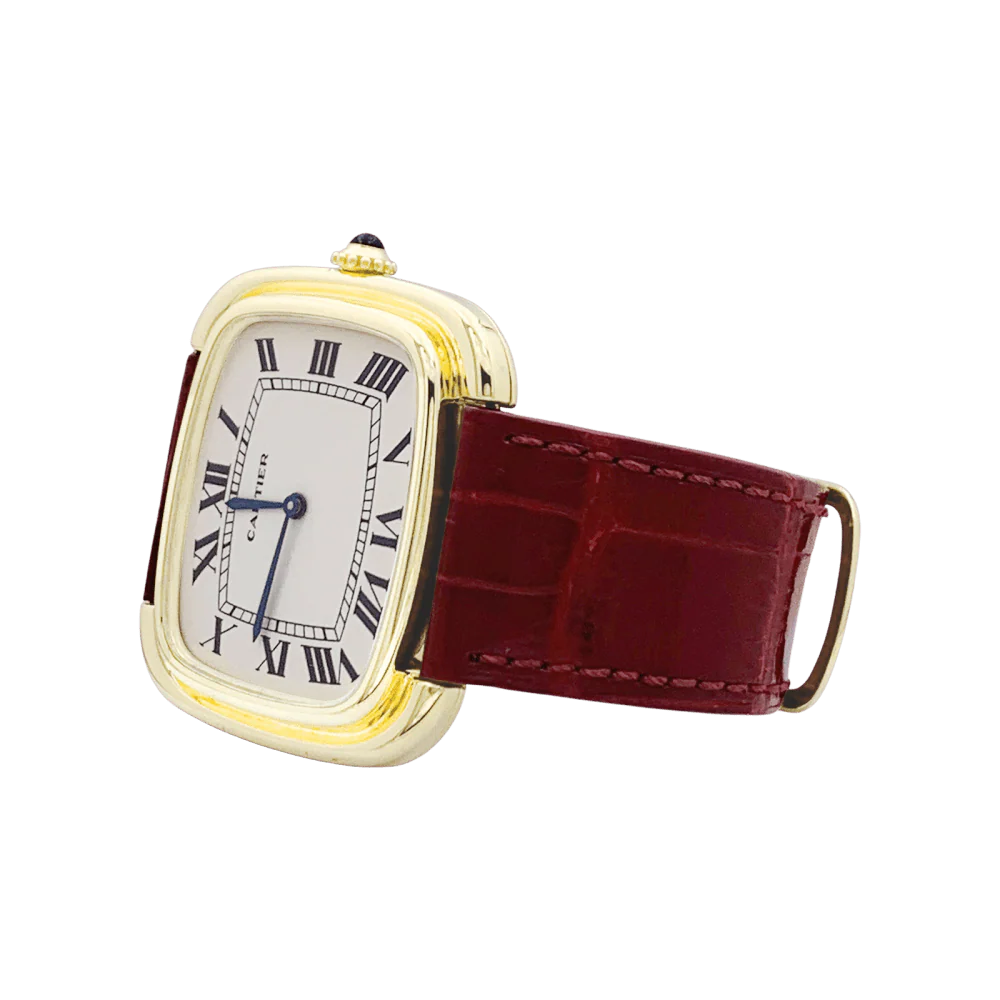 Montre Cartier, « Square » en or jaune et cuir. - Image 4