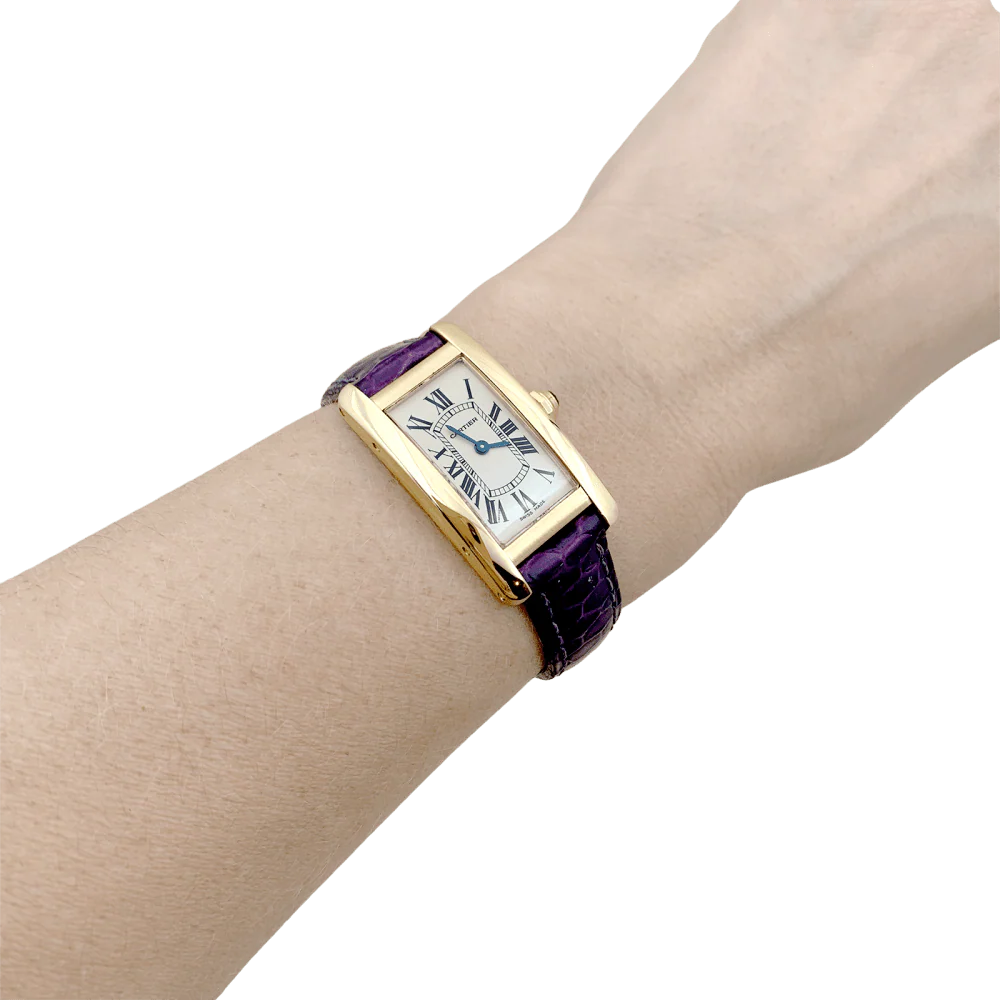 Montre Cartier, "Tank Américaine", or jaune. - Image 6