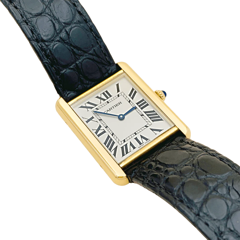 Montre Cartier, "Tank Solo", or jaune et acier. - Image 2