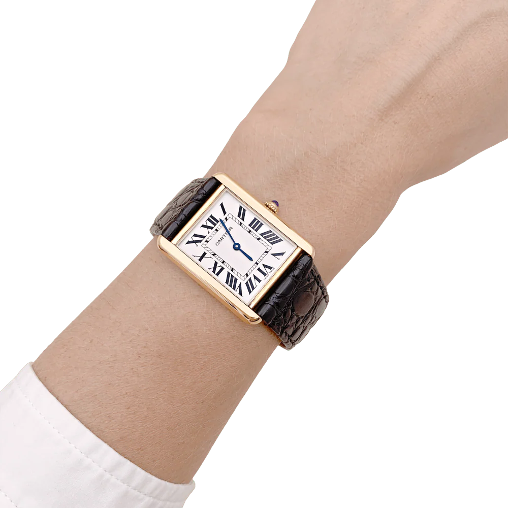 Montre Cartier, "Tank Solo", or jaune et acier. - Image 5