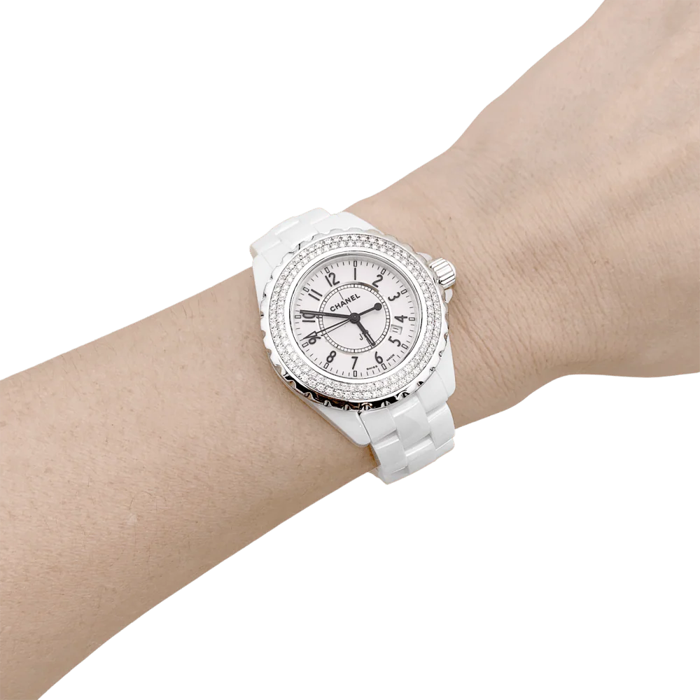 Montre Chanel, "J12", céramique blanche et diamants. - Image 5