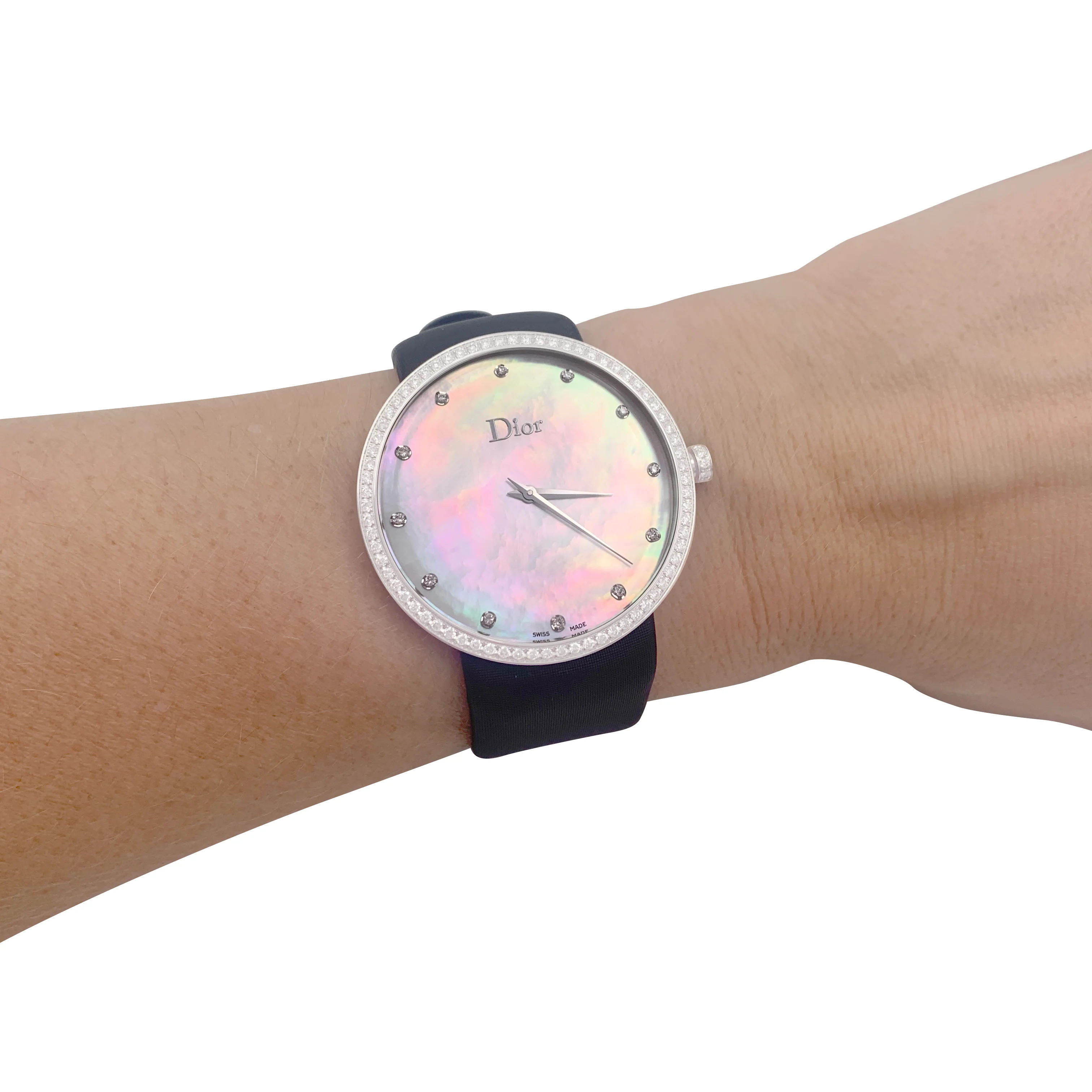Montre Dior, "La D de Dior", acier, nacre, diamants. - Image 8