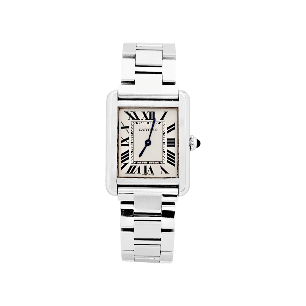 Montre Femme CARTIER, « Tank Solo », acier.