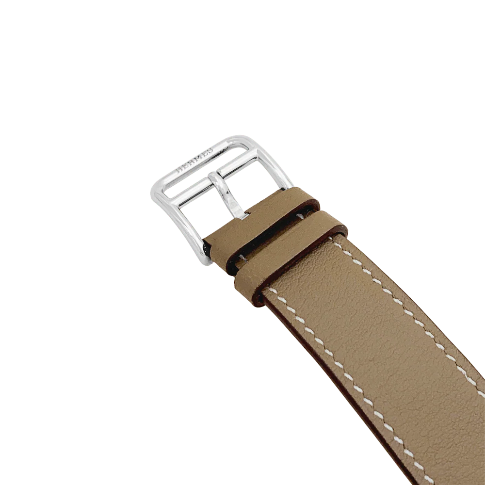 Montre Hermès, "Cape Cod", acier, cuir. - Image 4