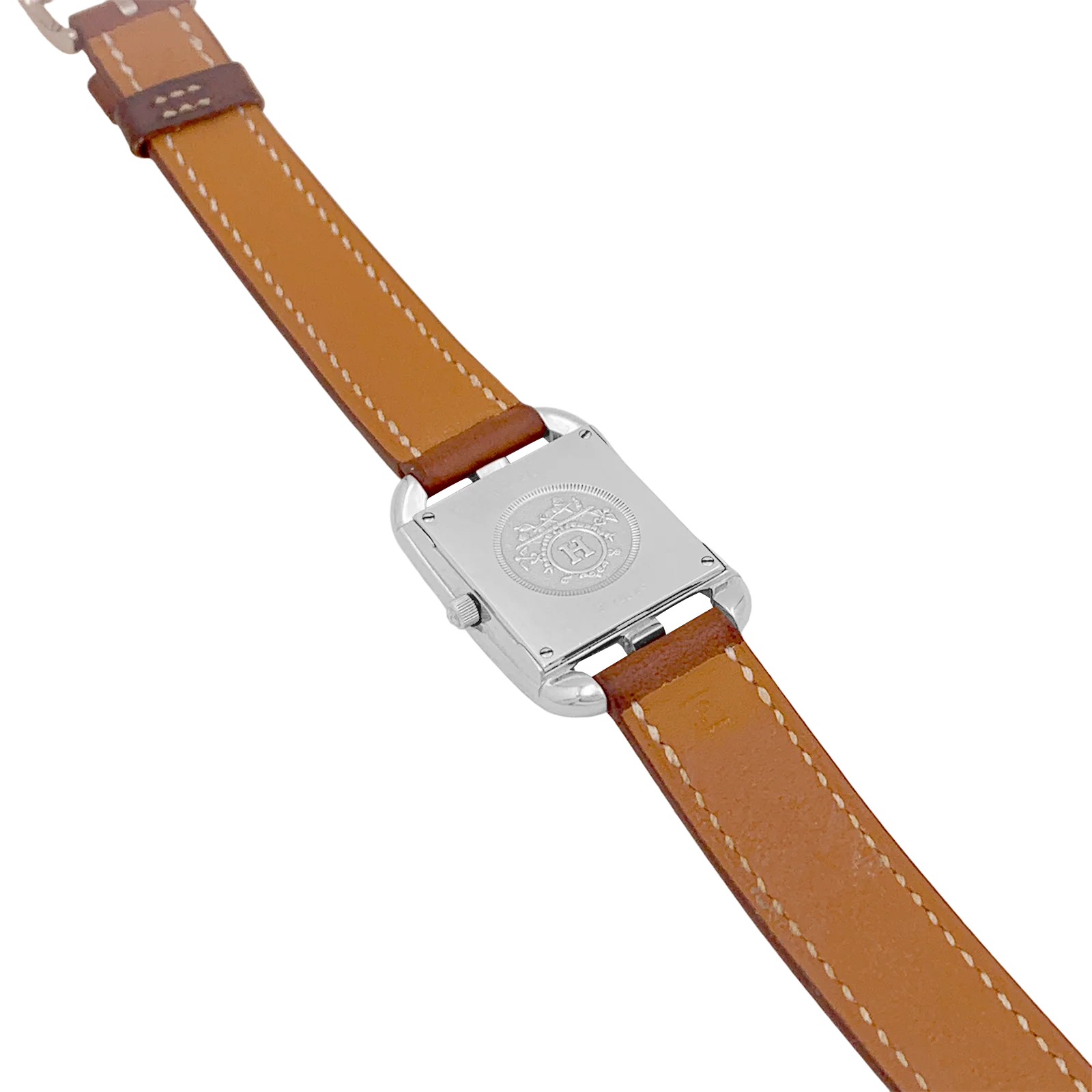 Montre Hermès, "Cape Cod", acier, cuir. - Image 3