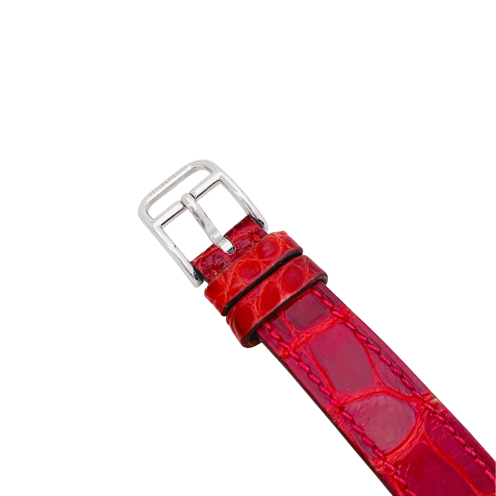 Montre Hermès modèle "Cape Cod Tonneau" en acier et diamants sur cuir. - Image 4