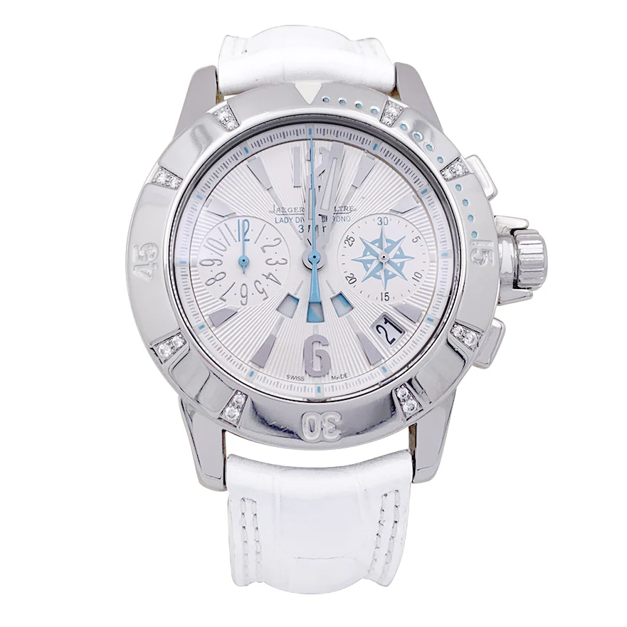 Montre Jaeger Lecoultre "Lady Diving Chrono Date" acier, diamants. - Image 2