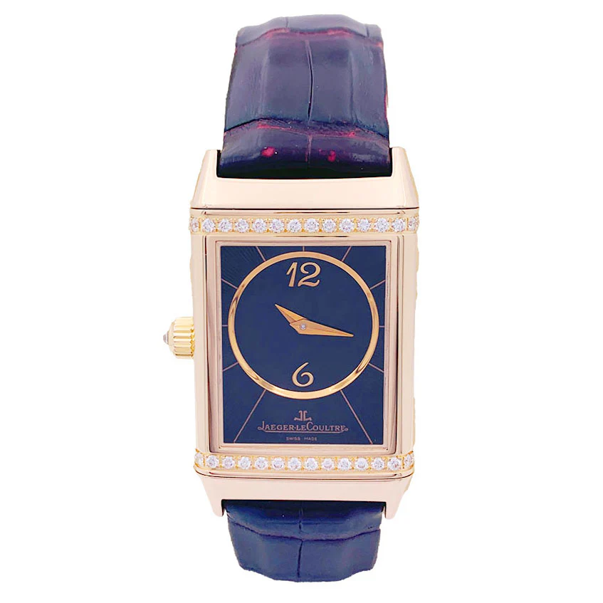 Montre Jaeger-LeCoultre, "Reverso Duetto", en or rose et diamants. - Image 2