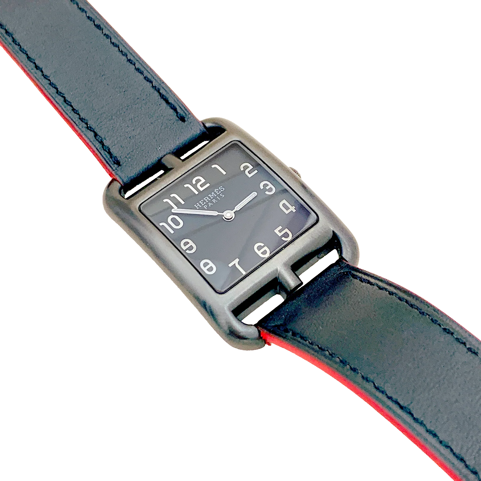 Montre Mixte Hermès, "Cape Cod Shadow, acier noirci, cuir. - Image 2