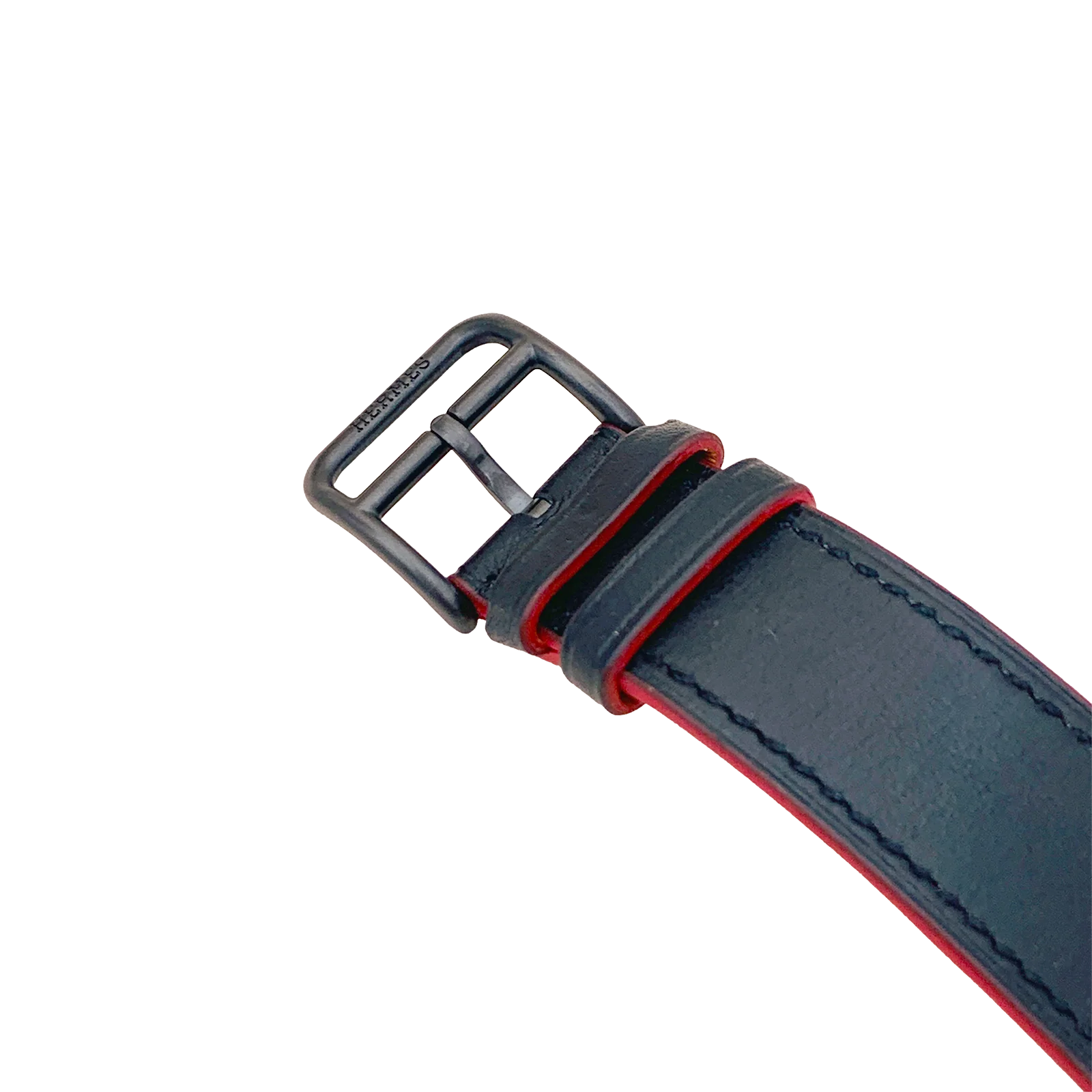 Montre Mixte Hermès, "Cape Cod Shadow, acier noirci, cuir. - Image 4