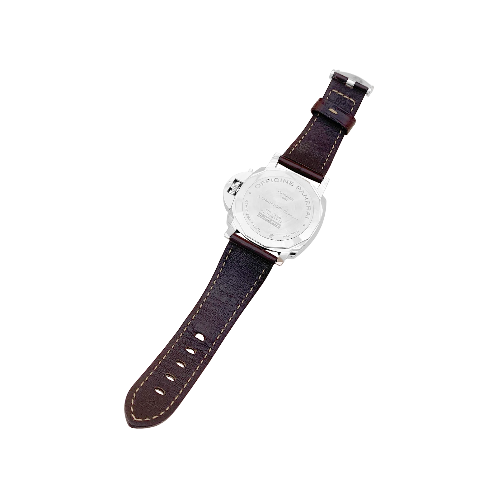 Montre "Panerai Luminor Due", acier, cuir. - Image 3