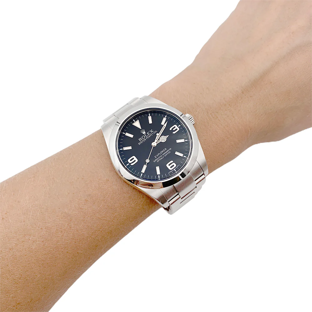 Montre Rolex Oyster Perpetual Explore, acier et cadran noir - Image 5