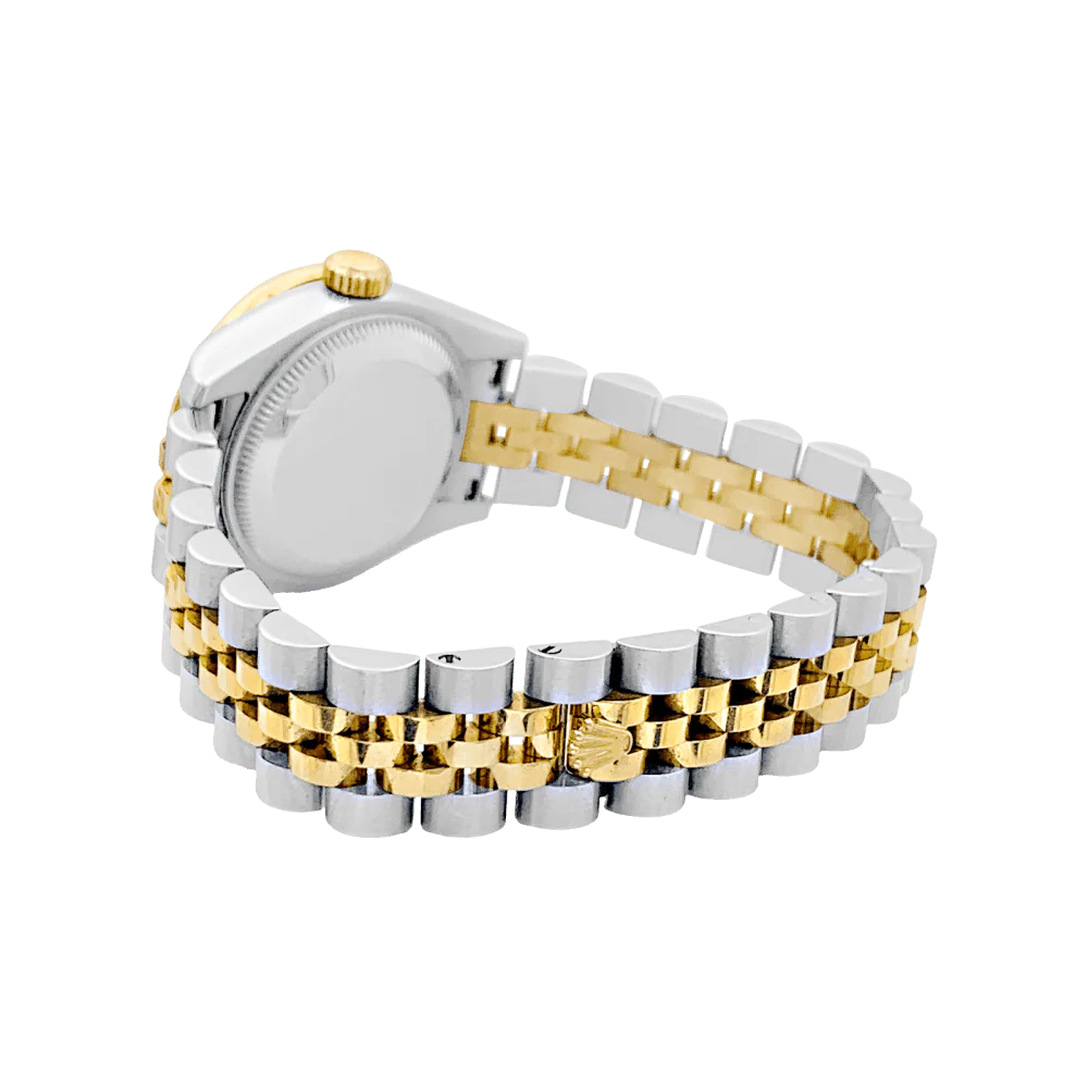 Montre Rolex, "Oyster Perpetual Lady-Datejust", or jaune, acier, diamants. - Image 4
